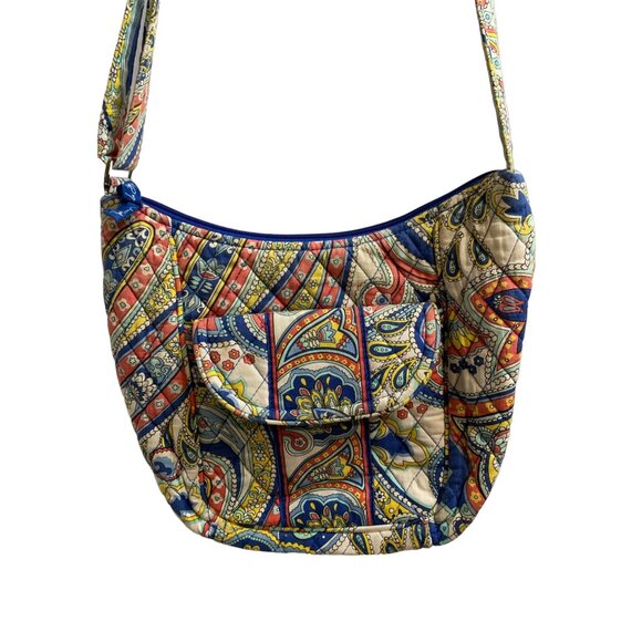 Boho Quilted Crossbody Bag Paisley Patchwork Adjustable Strap Cotton Purse - Picture 3 of 10